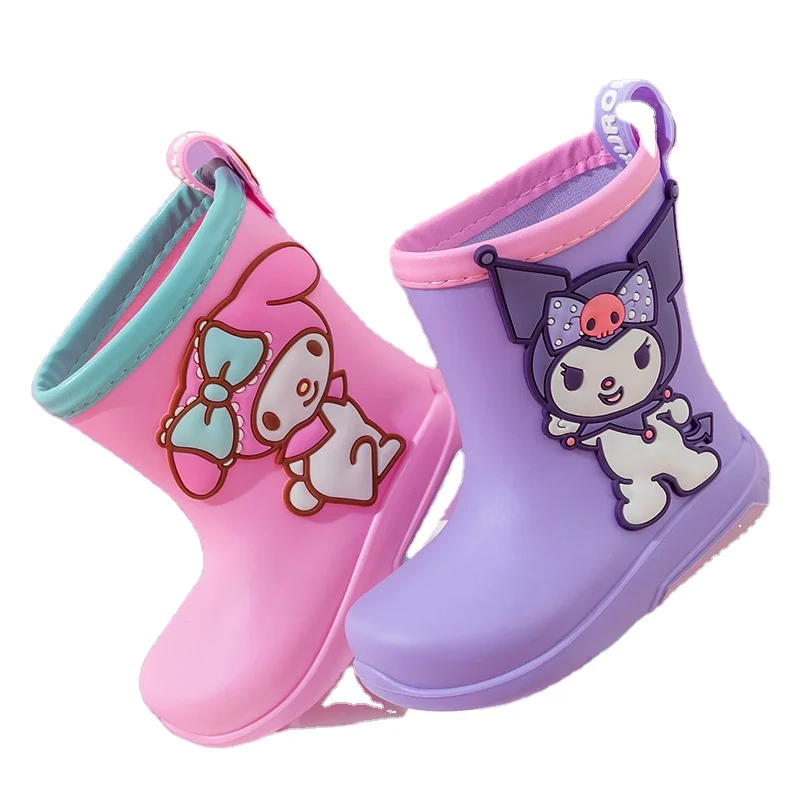 Kuromi children Rain shoes Cartoon Cute Waterproof Antiskid rain shoes Cinnamoroll Outdoors Kids rain shoes