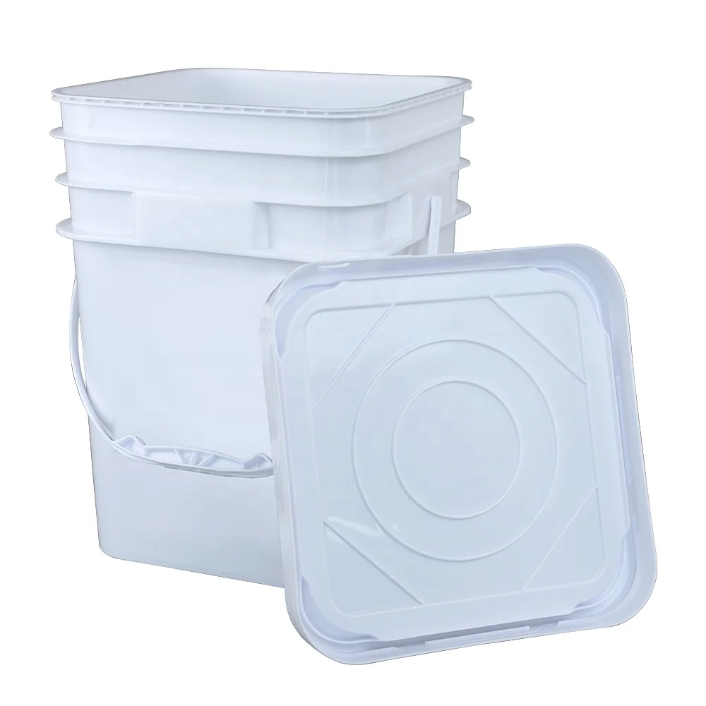  PP plastic paint pail 1/1.5/2.5//3/3.5/5/8/10/20 L square rectangular bucket for chemical