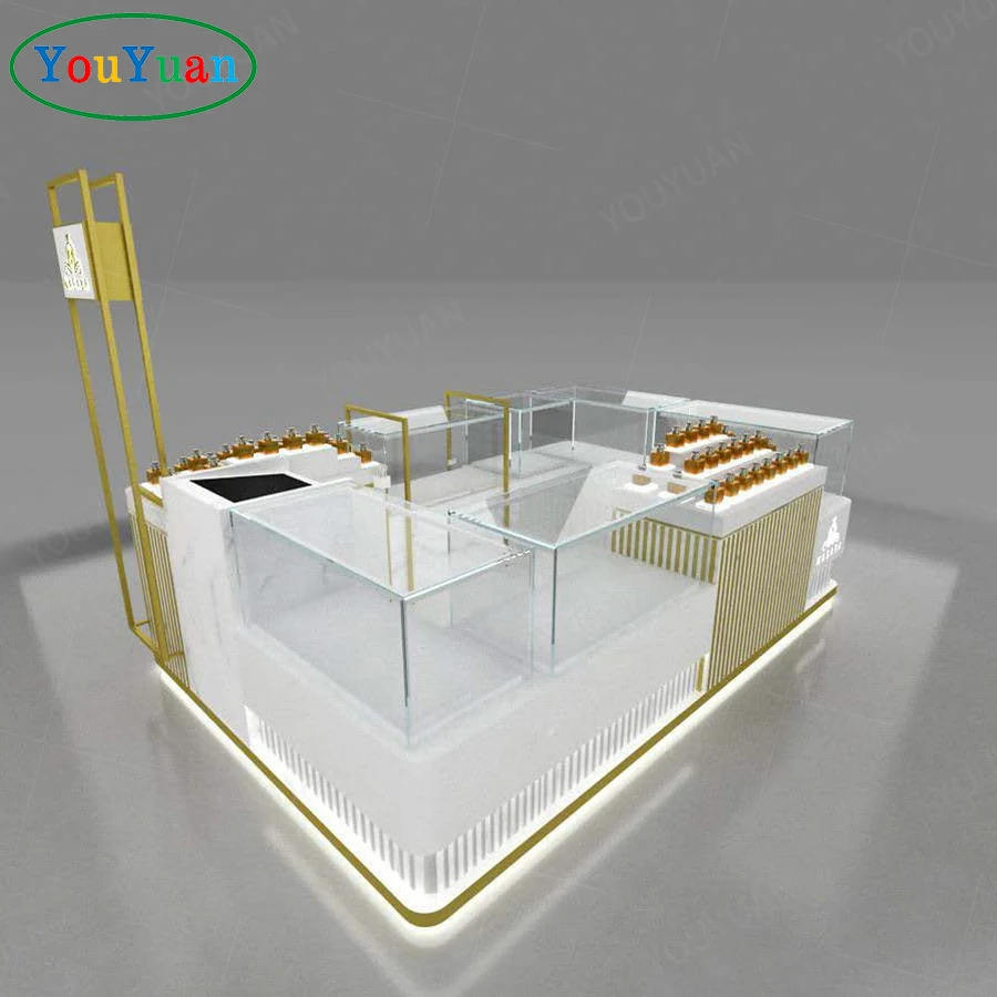 3D Perfume Kiosk Stand Display Rack Perfume Shop Counter Design 3M Jewellery showcase Display showcase