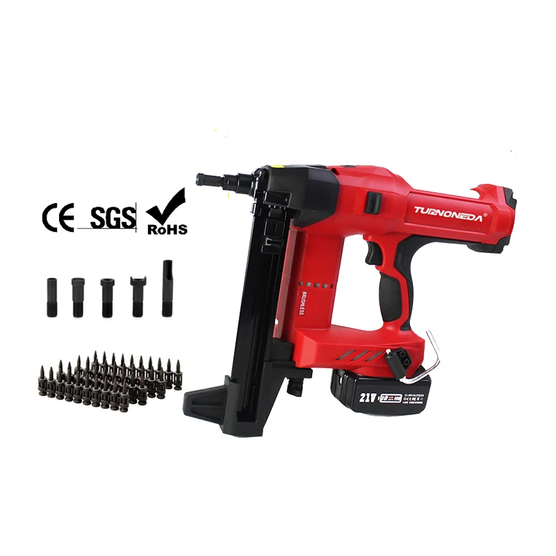 Low Price Custom New 20V No Gas Wireless Electric Nailer Cordless Lithium Battery Power Concrete Frame Nailing Nail Gun Set