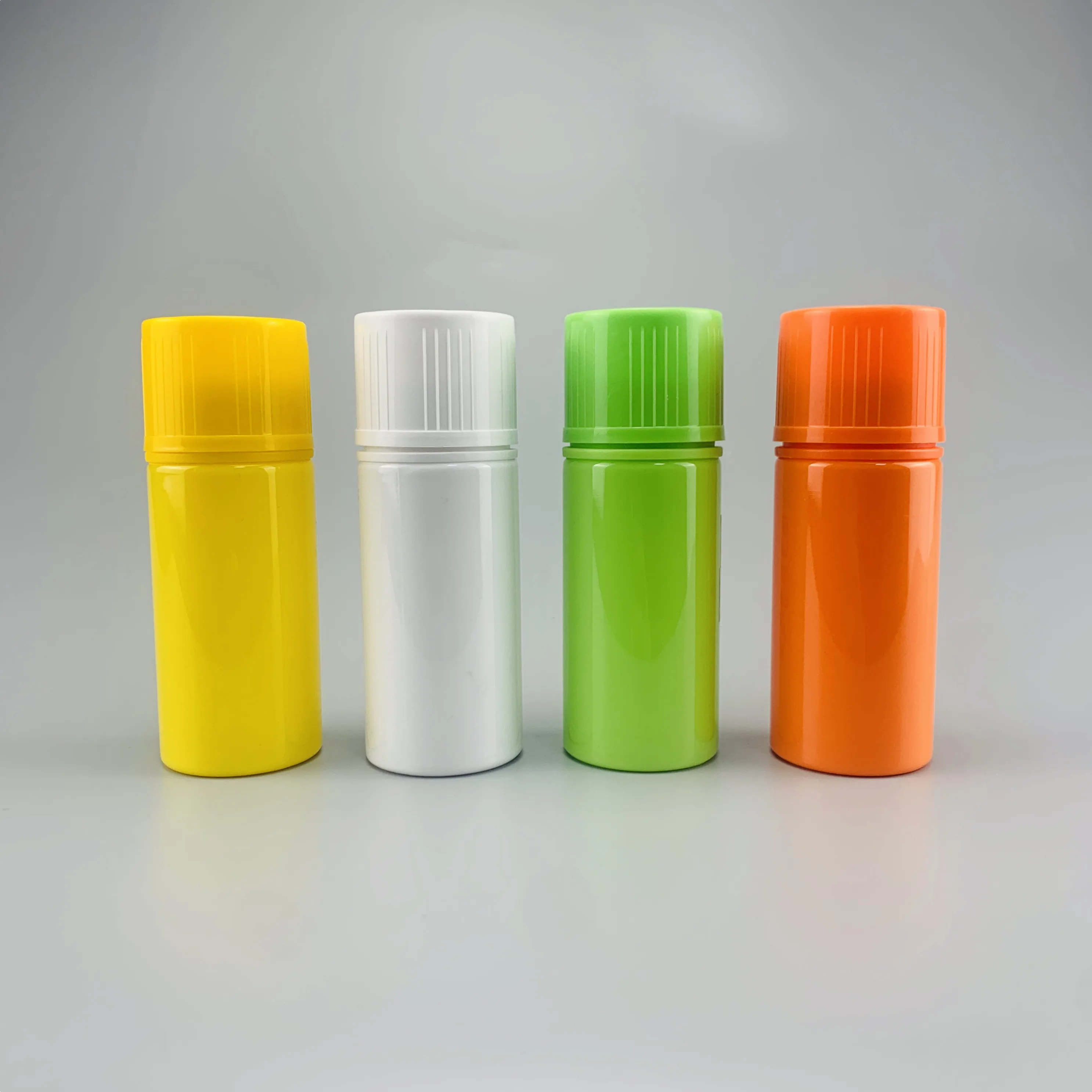 Empty 10ml 30ml 60ml 100ml plastic pet bottle v3 short fill colorful bottle for medicine