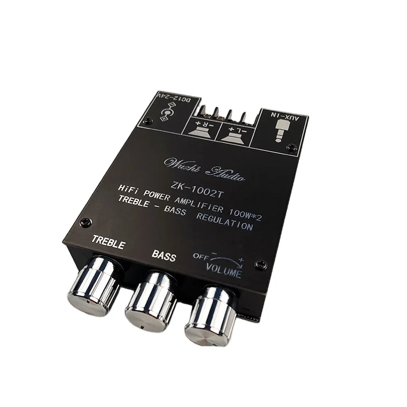ZK-1002T TPA3116D2 Bt 5.0 Subwoofer Amplifier Board 2*100W 2.0 Channel High Power Audio Stereo Amplifier Board Bass AMP