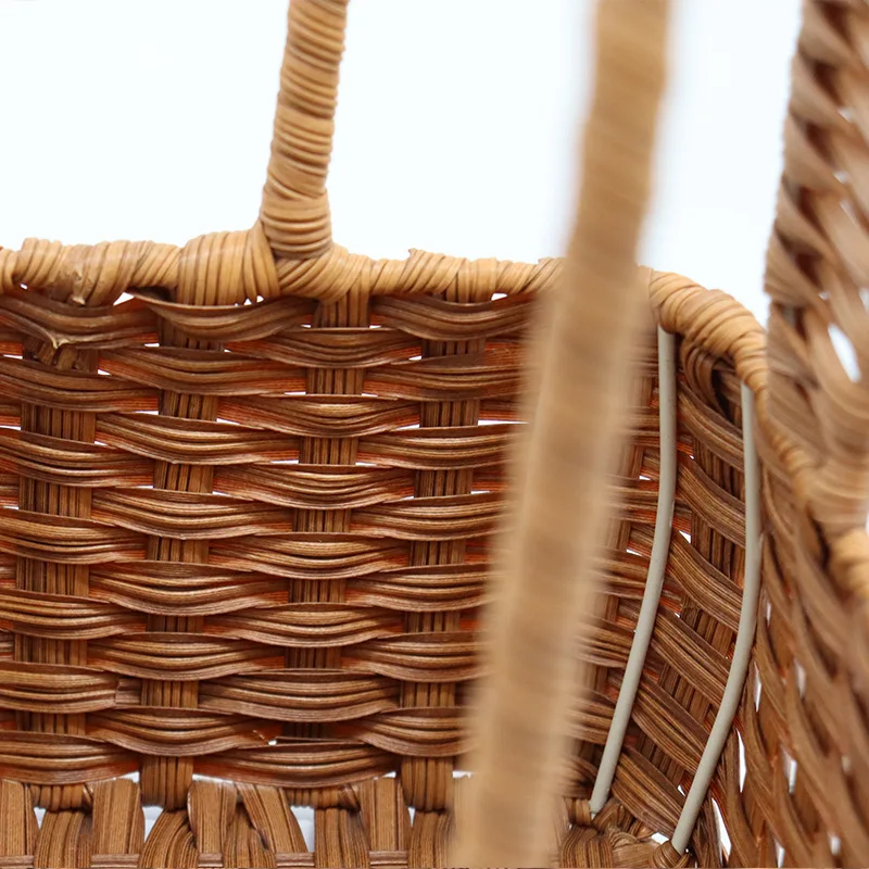 Indoor Outdoor Rabbit Kids Gift Hiking Trip Camping Food Rattan Wicker Picnic Storage Basket Box