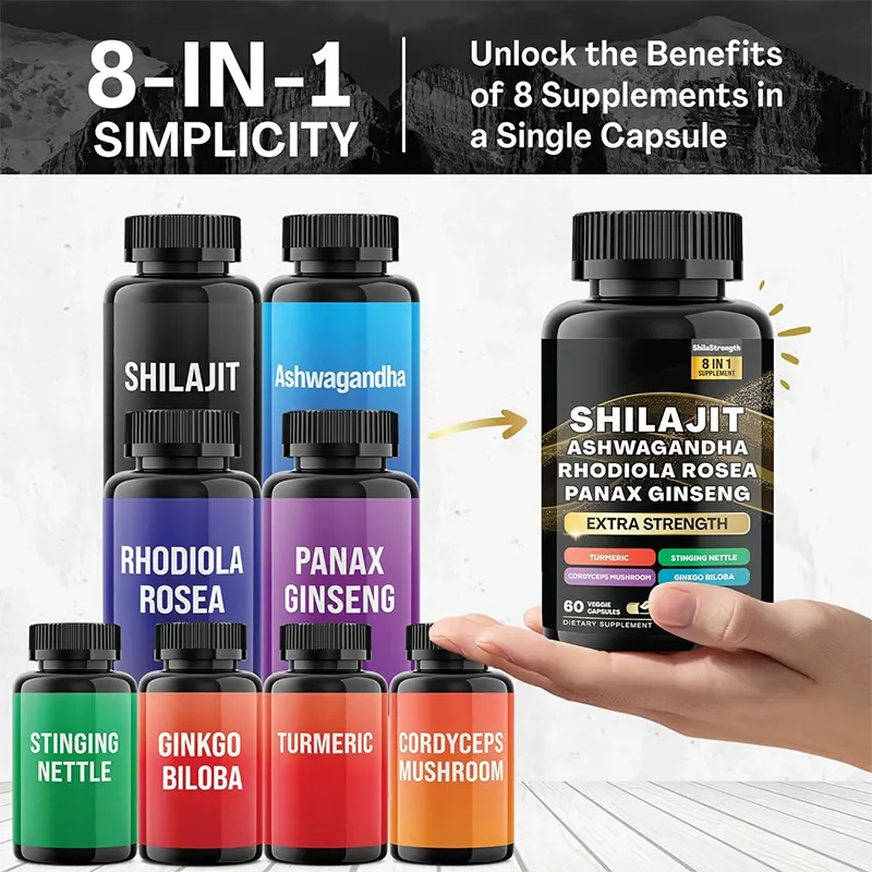 Your Logo Sea Moss Capsules Black seed oil Ashwagandha Turmeric Burdock root Bladderwrack Pure And Natural Vegetarian Capsules