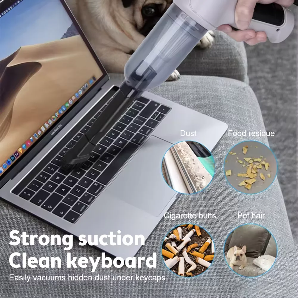 Hand Vacuum Cleaner Black Yellow Handheld Pet Hair  Home  Electric Dryer Tool