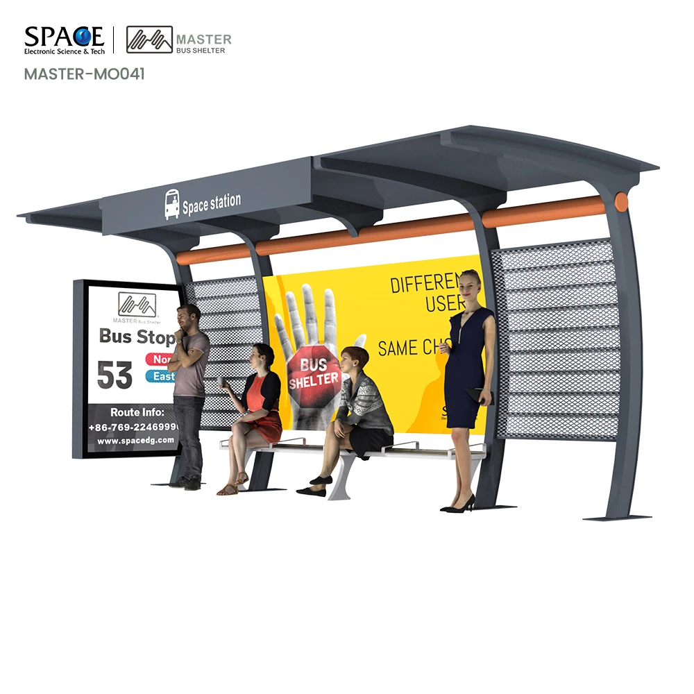 Smart Bus Stand Shelter Comfortable Public Transportation Bus Station