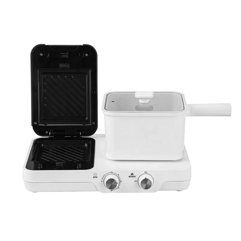 2021 Manual panini detachable commercial mini electrical toaster multi 3 in 1 breakfast non stick sandwich maker with timer