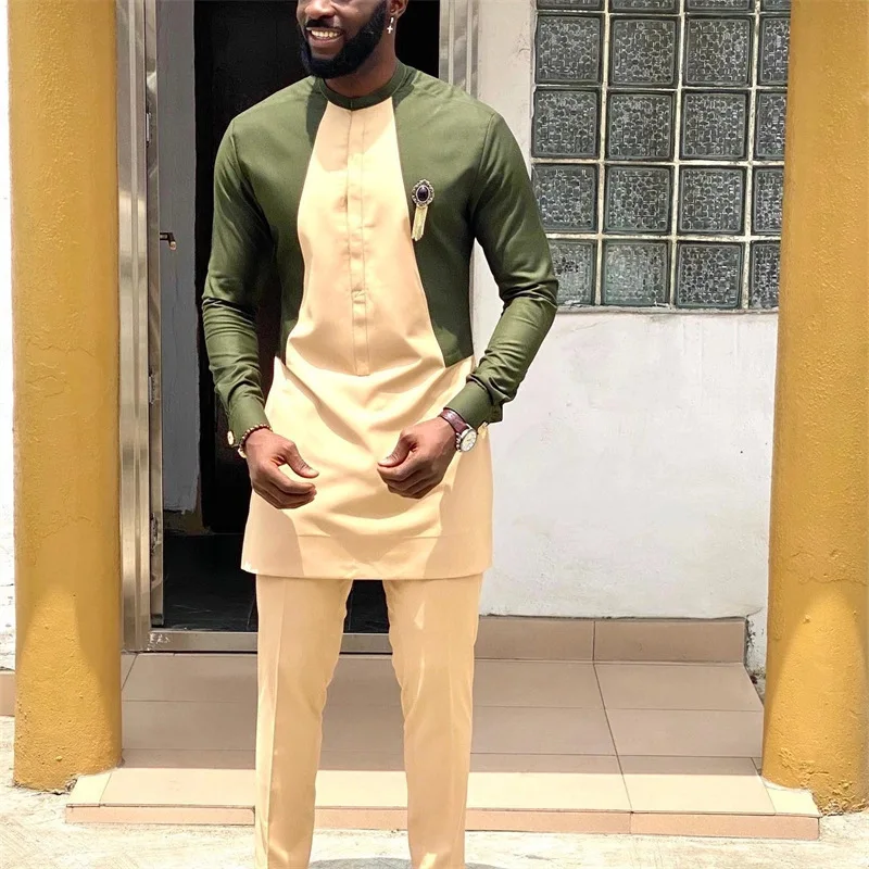 2024 Kukai Arab Muslim Islamic Clothing African shirt and pants 2 piece Set for Men Dress Used In Traditional Festivals