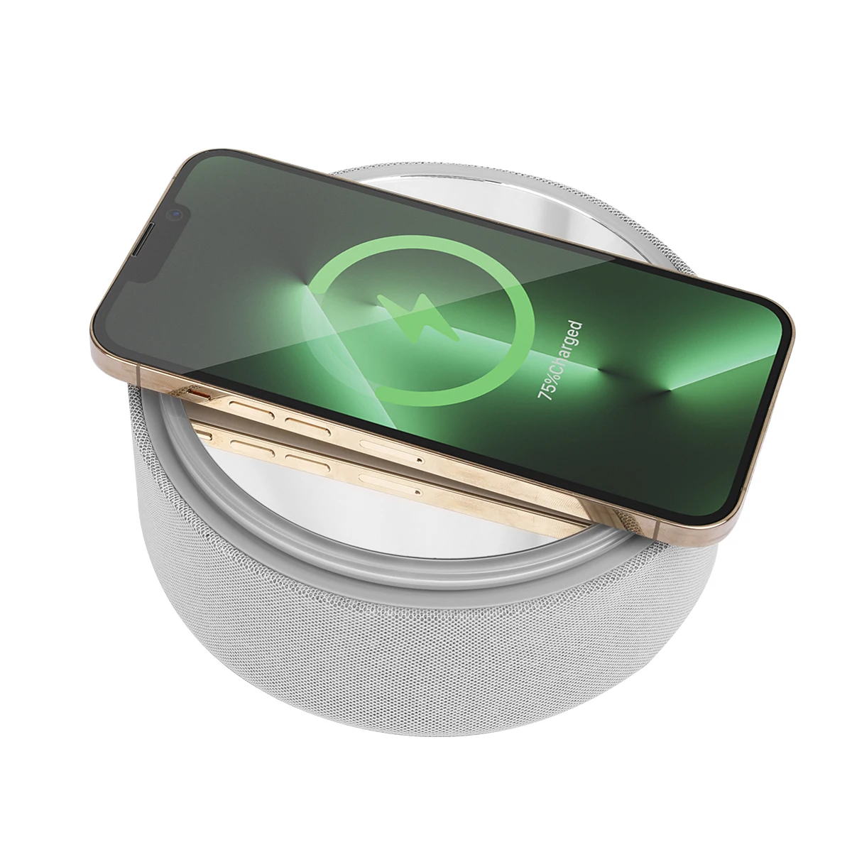 Popular Multi-function Mirror Qi 15W Fast Wireless Charger With BT/FM Speaker Double Alarm Clock Night Lights