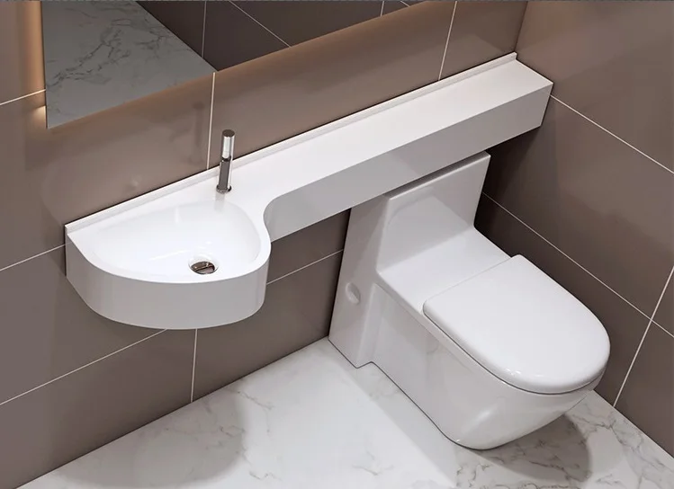 SMC Marble Stone Sink Bathroom Stylish Commercial White Wash Basin