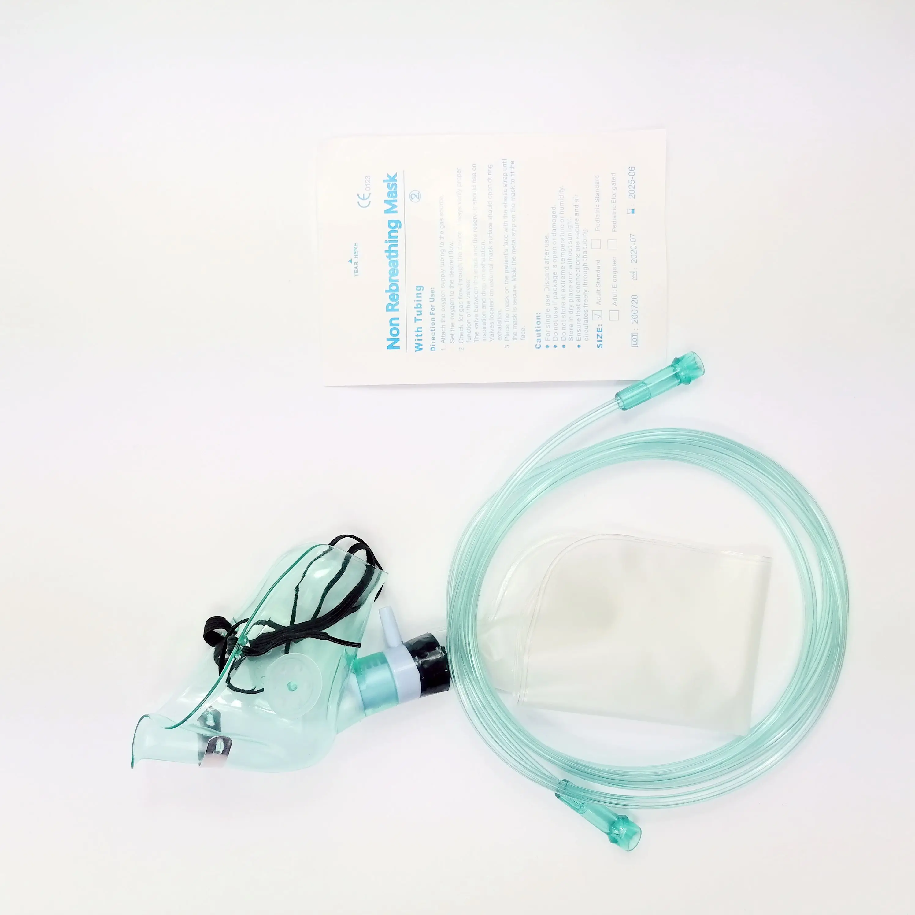 Medical Portable Non Rebreathing Oxygen Mask PVC Oxygen Masks with Tubing