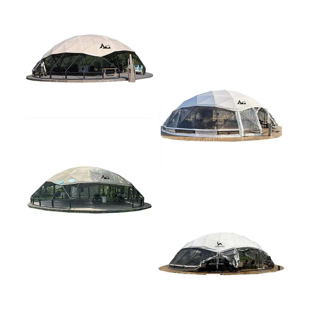 4 Season Glamping Dome House Hotel Prefab Outdoor Pvc Round Resort Prefab Geodesic Dome Tent For Living Houses