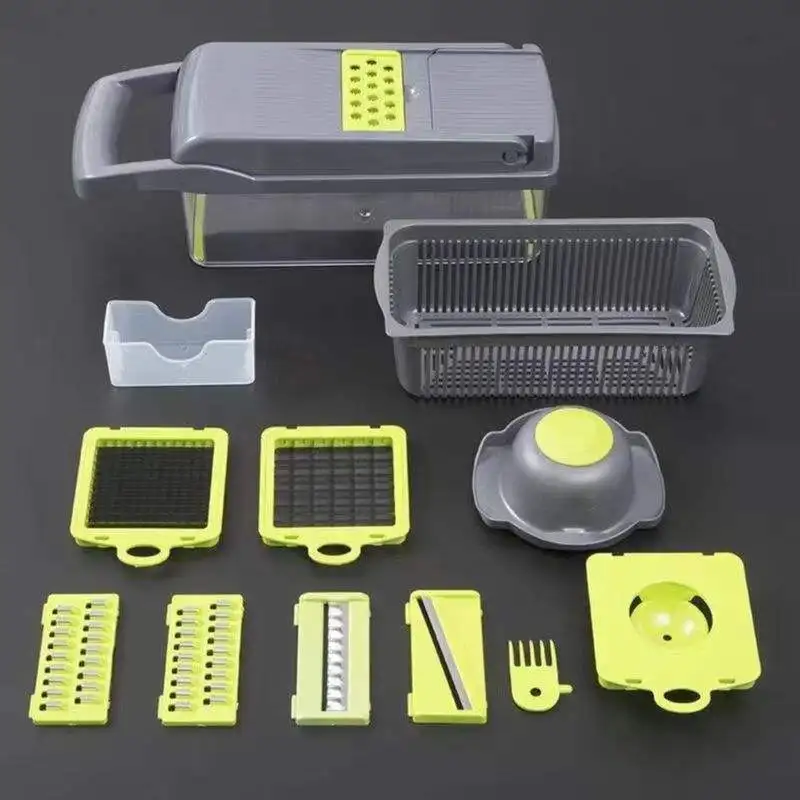 Amazon Hot Seller Kitchen Accessories 12 in 1 Food Dicer Onion Veggie Chopper Mandoline Slicer Multifunctional Vegetable Cutter