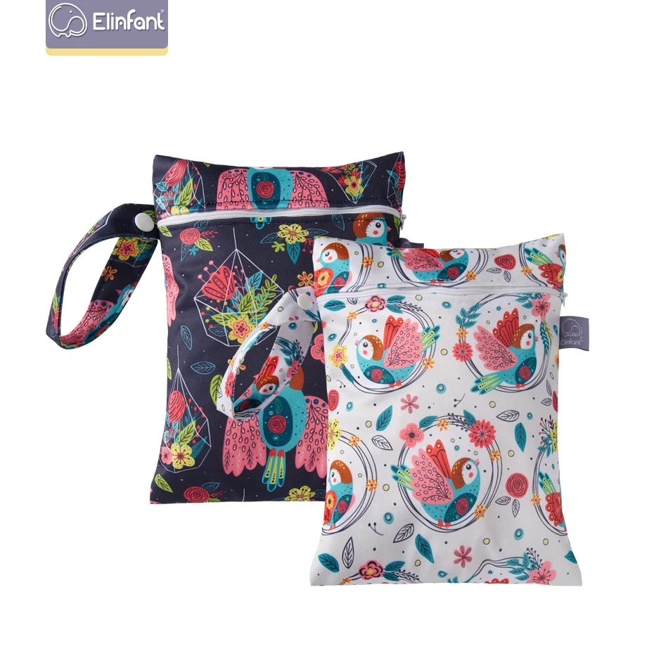 Custom Made Baby Diaper Bag  waterproof pul new  printing colorful   baby  wet bag 2 pcs/pack