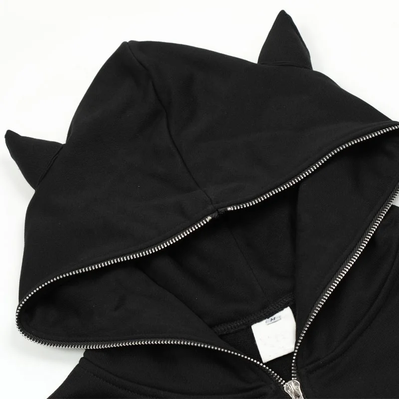 Hip Hop Zip Up Hoodie Sweatshirt Jacket Grunge Harajuku Vintage Letter Print Hooded Coat Fashion Cotton Loose Zipper Tops