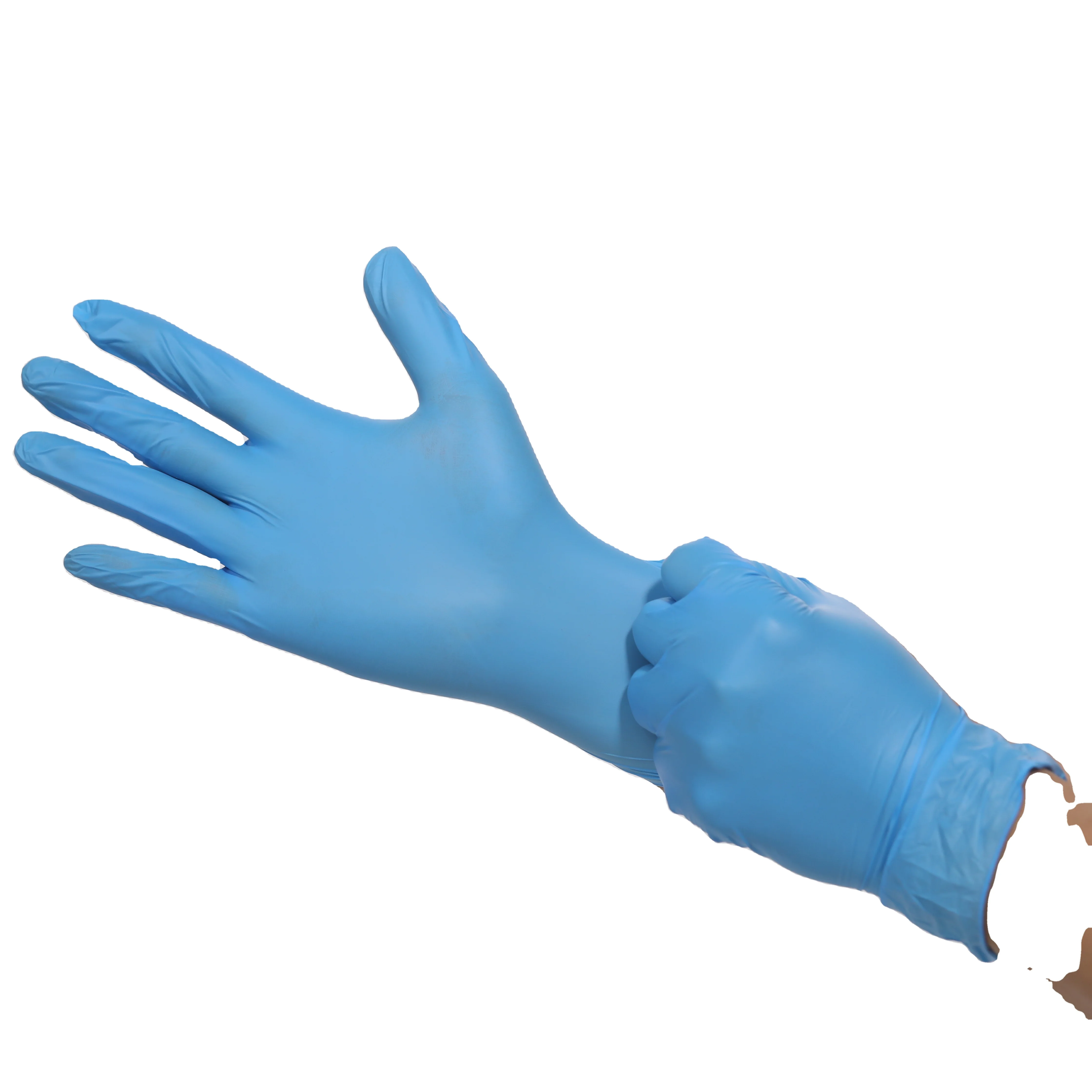 Wholesale OEM Custom Logo Food Grade Powder Free Blue Nitrile Gloves for Food Packing Restaurant Household