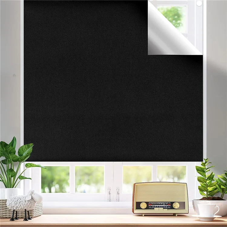 100% Blackout home hotel travel office living room bedroom logo custom DIY cut window shade blind portable blackout curtain