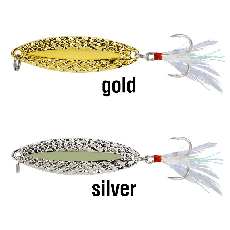New Design 5g 7g 10g 15g 20g Glow In Dark Leech Luminous Metal Spoon Fishing Metal Spinner Fishing Lure