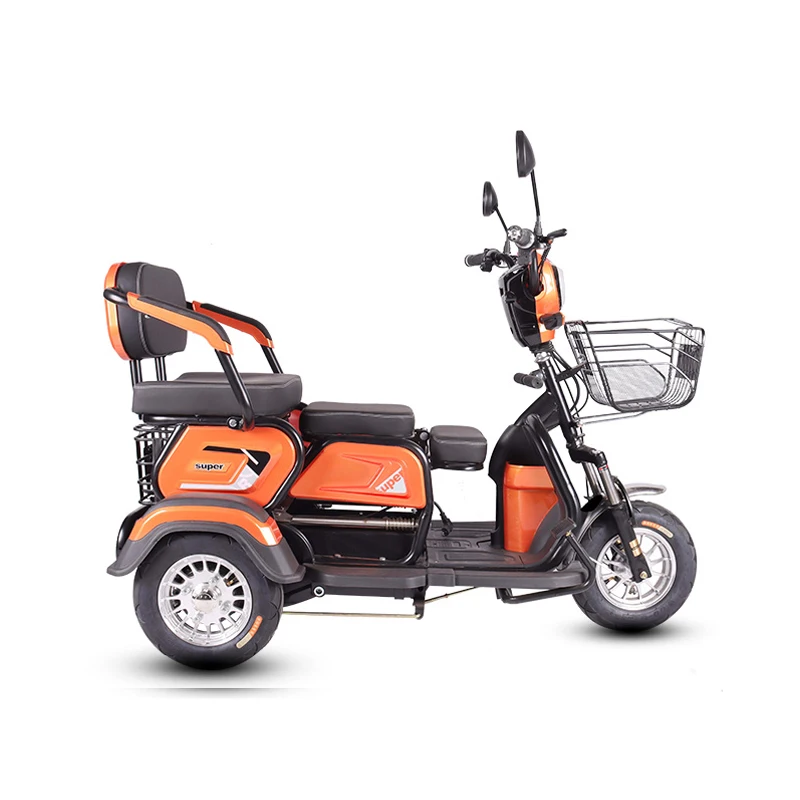 Hot Selling 350W 49cc 80c Gas cargo foldable passenger small 3 wheel adult electric tricycle