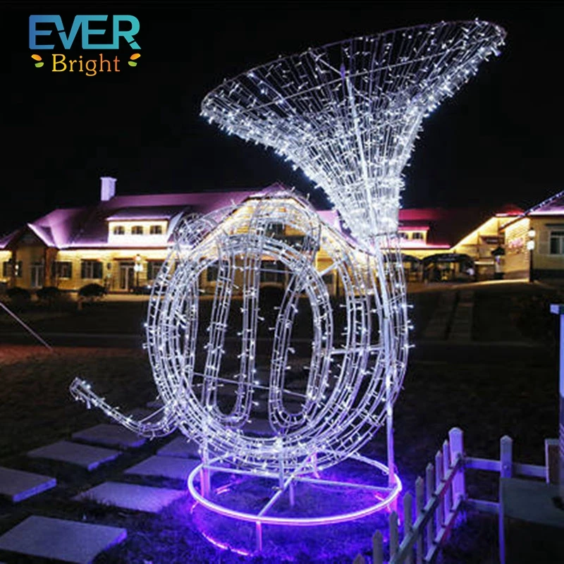 3D Christmas Motif LED Lighting Lamp PVC Musical Instrument Shape Landscape Decoration for Weddings and Halloween Parties