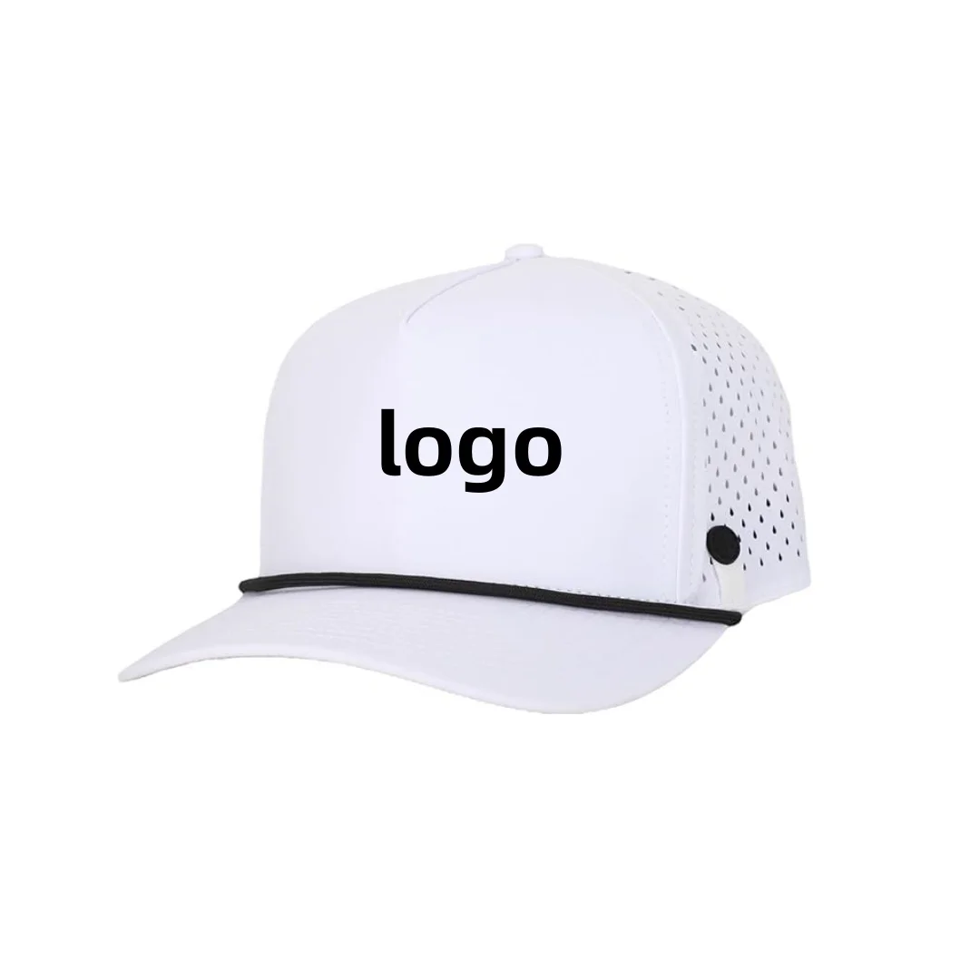 Custom Rubber Logo Golf Rope Hat 5 panel 3D Embroidered Baseball Cap Mesh Blank UFC Golf Hat For Men Snapback For Men DOM102