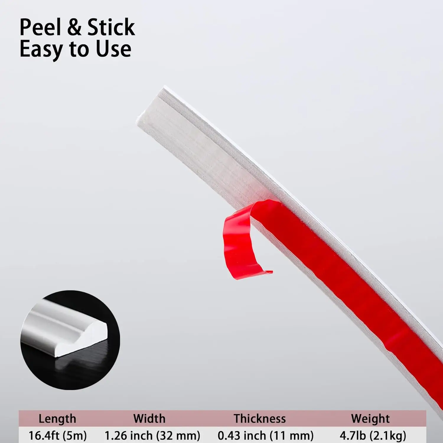 Modern Design Peel Stick Self-Adhesive PVC Wall Molding Trim Chair Rail Panel Moulding DIY Home Decor Cabinet Door Mirror Frame