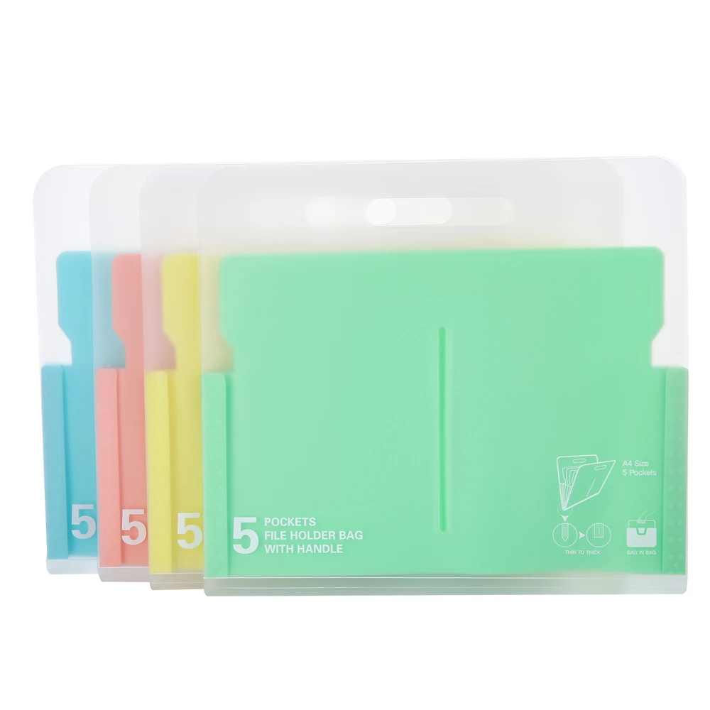 UYI Expanding File Folder A4 Portable Horizontal Opening Organ Bag  5 Pockets Documents Storage Bag Filling Product Custom Logo