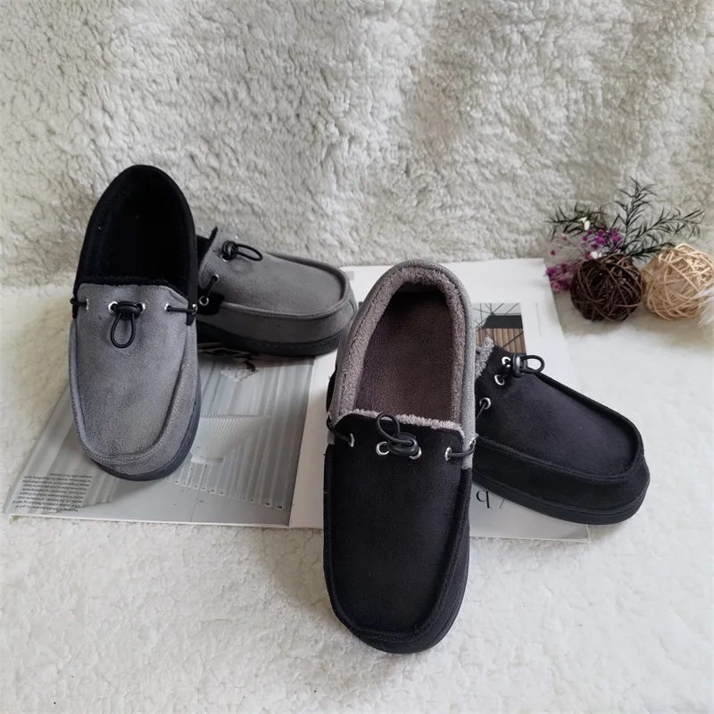 Winter 2022 plush new cotton warm casual Korean suede outer flat shoes for men and women