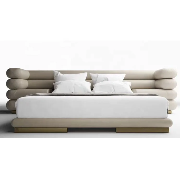 Modern home furniture Villa bedroom luxury oversized fashion custom leather bed