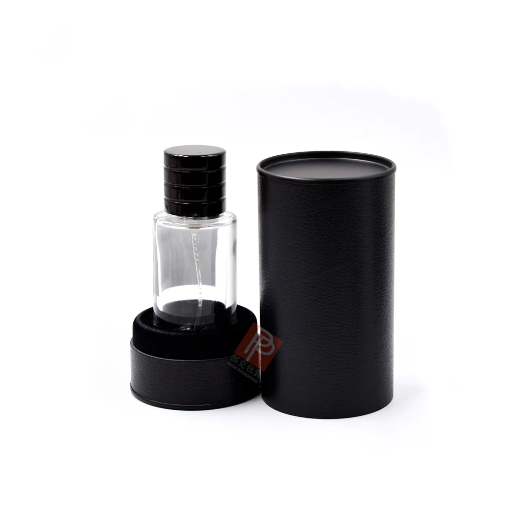 Factory Price Custom Type Cardboard Round Bottle Packaging Luxury Cylinder Perfume Bottle Round Box with EVA Insert