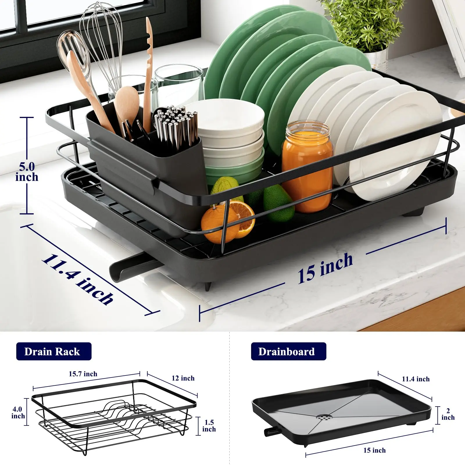 Functional Metal Dish Drying Rack Space-Saving Kitchen Organizer & Sink Storage Steel Design with OEM/ODM Welcome