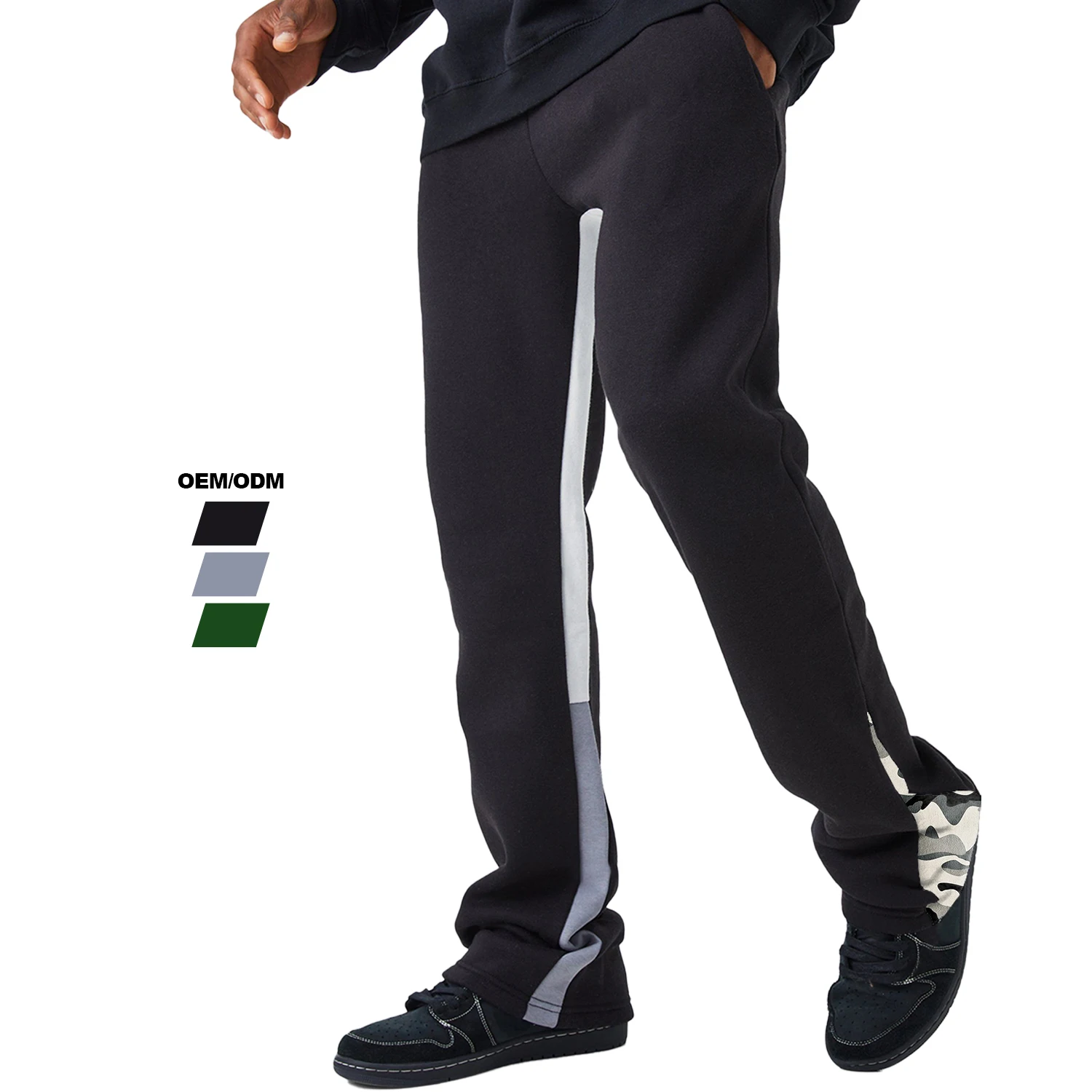 Customized Vintage Sweatpants streetwear open leg Heavyweight flared sweatpants 100% cotton loose fit sweatpants OEM