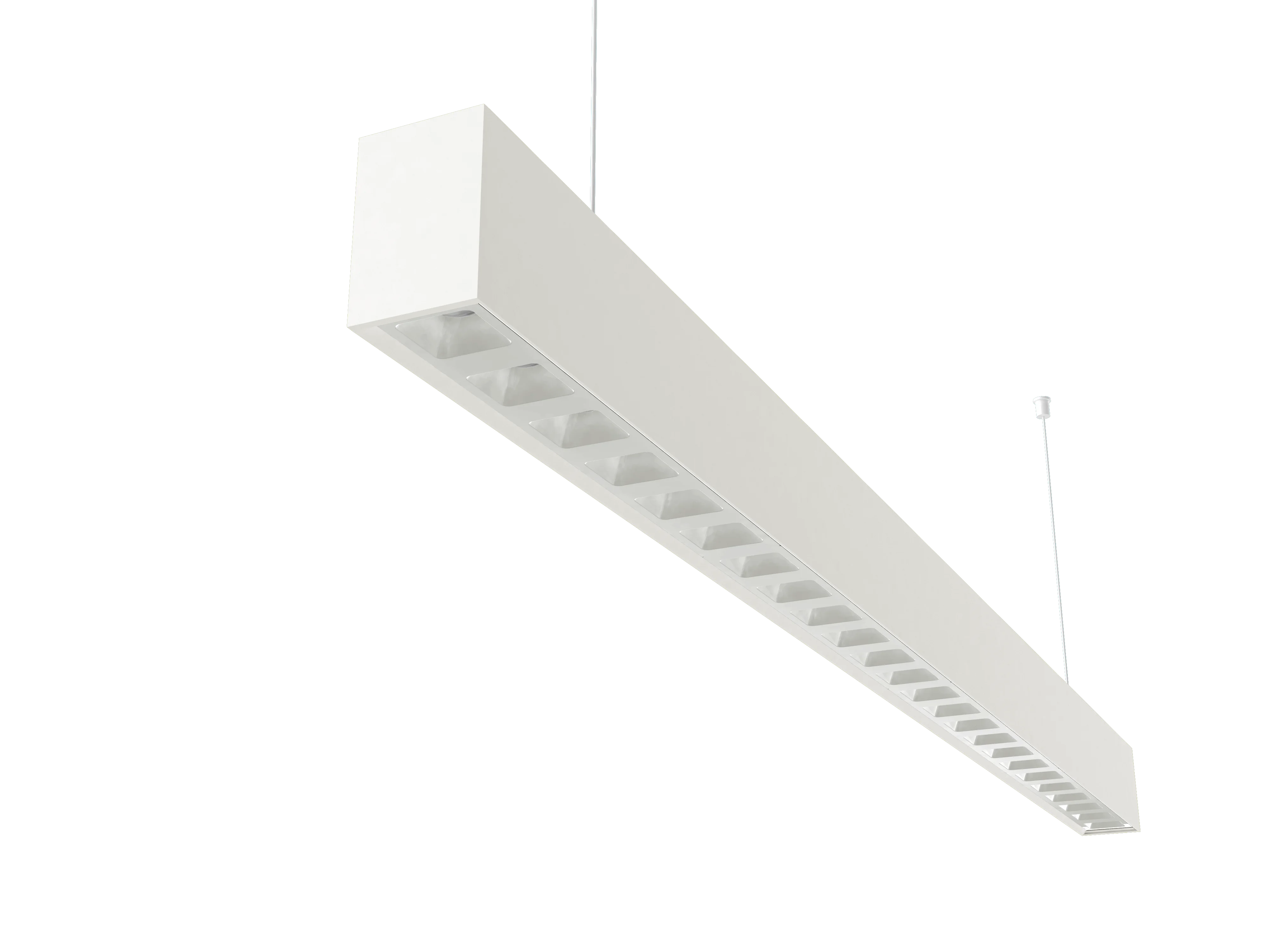 Low UGR CCT selected  direct & indirect up/down lighting design linkable pendant microprismatic diffuser LED Linear light