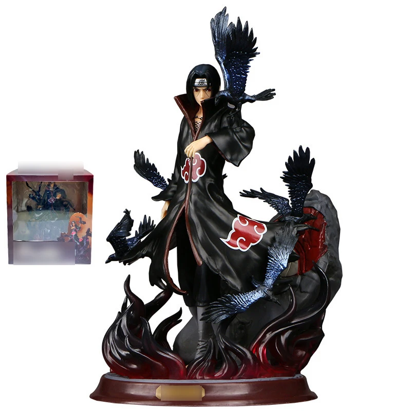 Wholesale Cartoon Anime Akatsuki Uchiha Itachi Crow Statue Model PVC Action Figure
