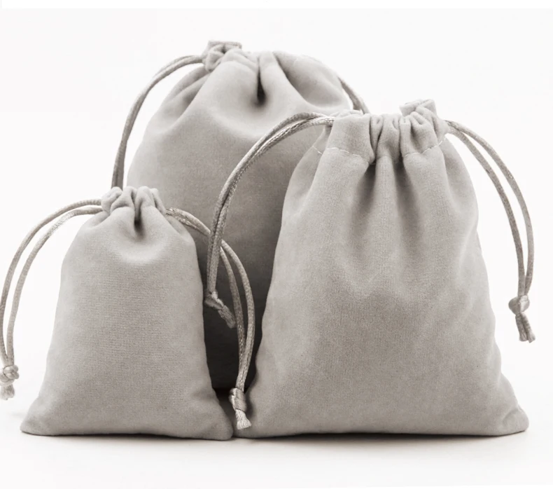 Panda Sew Luxury Jewelry Pouches with Custom Logo Suede Velvet Small Drawstring Bag