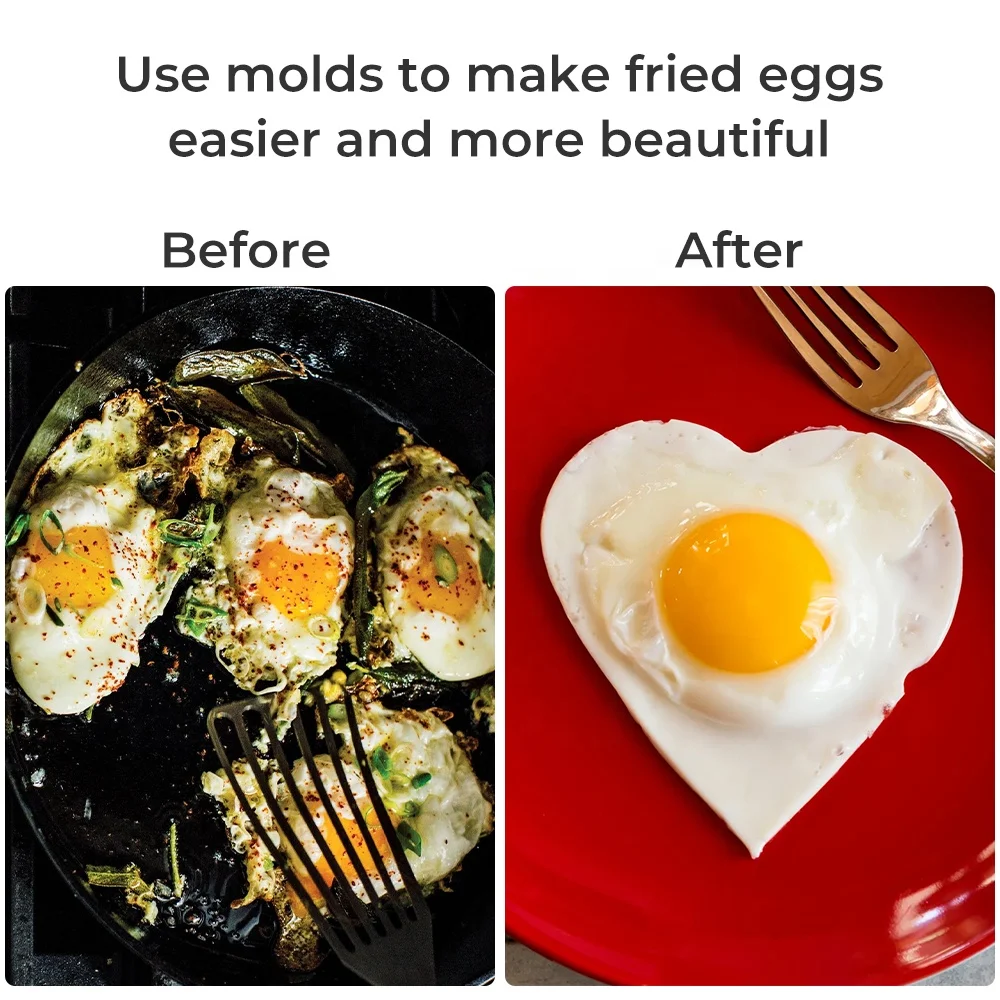 Egg Pancake Ring Nonstick Pancake Maker Mold Silicone Egg Cooker Fried Egg Shaper Omelet Moulds for Kitchen Baking Accessories