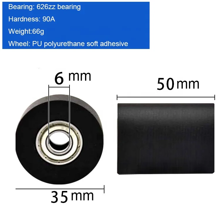 factory supply custom 8*40*20mm flat guide PU roller wheel sliding pressing pulley wheels with double bearing