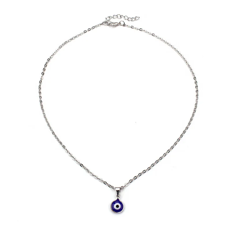 Turkish Blue Evil Eye Pendants Necklaces for Women Alloy Leather Chain Necklace Women Girls Jewelry Good Luck