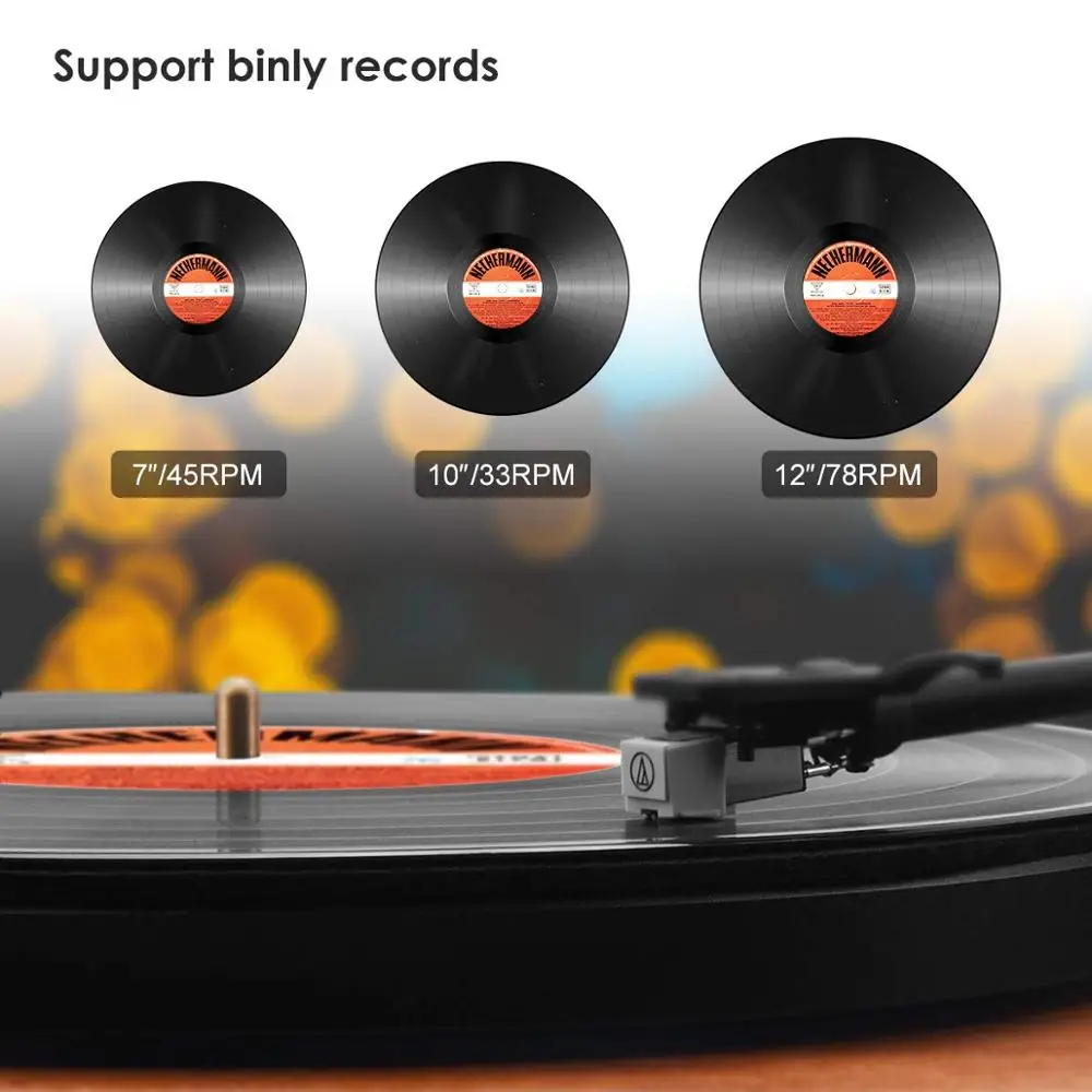 Metal Turntable High Fidelity Vinyl Record Player with Magnetic Cartridge