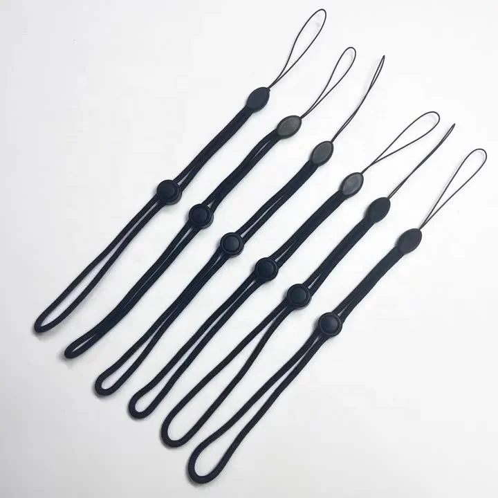 Custom adjustable woven braided black Wrist Lanyard For usb camera fan Key psp torch toys walkie-talkie Anti Lost Rope string