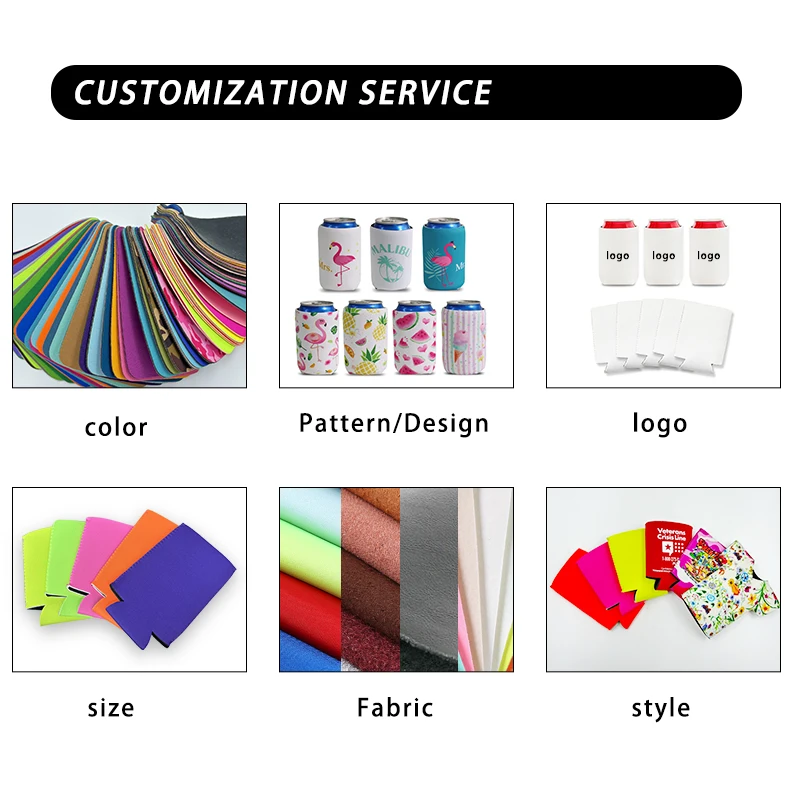 Customized Neoprene Sublimation Tube Drink stubby Holder Can Cooler for beer Custom with OEM logo