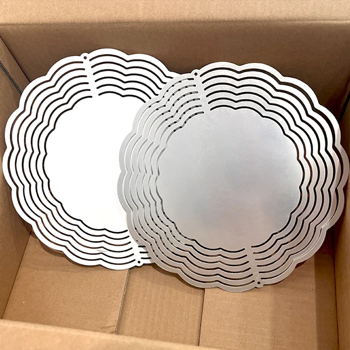 Wholesale outdoor sublimation wind spinner blank 10inch double side sublimations aluminum blank garden ornaments decor wind mill