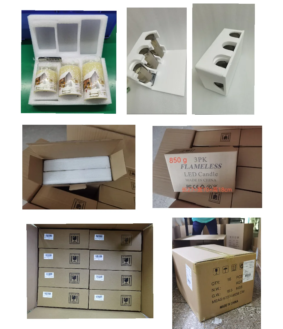 Elk Flameless LED Candle lamp Snowflake Pillar LED Candles Electronic LED Candle for Christmas Decor Desktop decorations