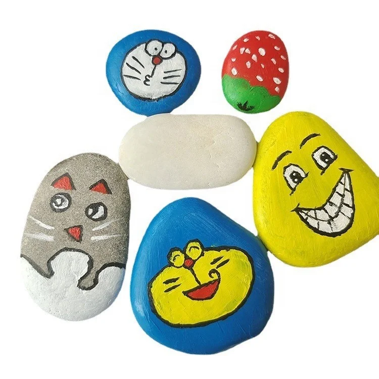 Kids White/Black/Grey Pebble Stone River Rocks Painting Rocks