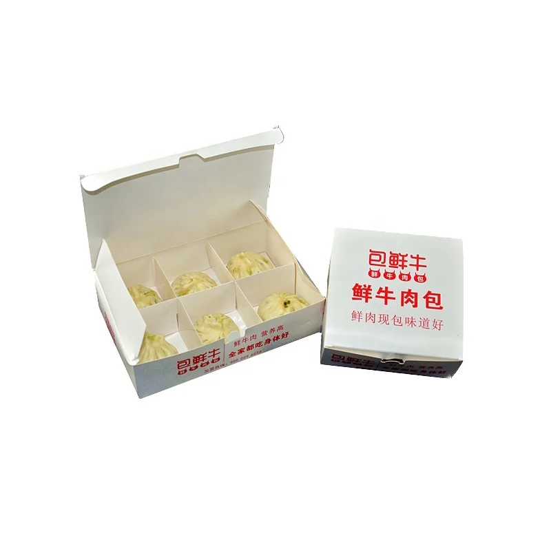 Lunch Box Take Out Craft Paper Food & Beverage Packaging for Steamed Bun Paperboard Rectangle Packing Items Provide Accept CMYK