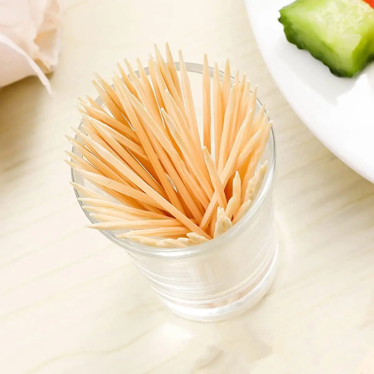 High Quality Extra Long Disposable Square Bamboo Toothpick Strong round Bamboo Sticks for Tableware