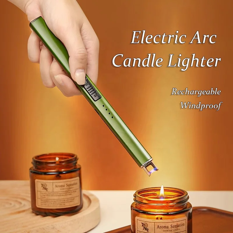 Candle Lighter Electric Arc Lighter Rechargeable USB Lighter Flameless Grill Lighter Long for Candle BBQ