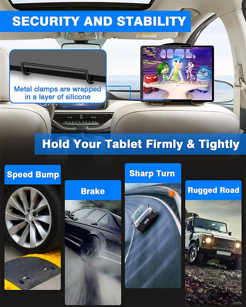 Custom Mobile Holder Car Headrest Mount Holder Phone Accessories Car Headrest Mount Holder For ipad for 7-12.9 inch tablet PC