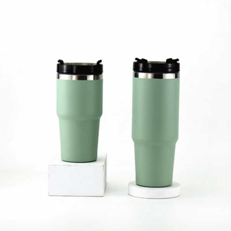 30oz 20oz Hot And Cold Stainless Steel Insulated Milk Tea Coffee Thermos Outdoor Custom Handle Travel Mugs With Straw