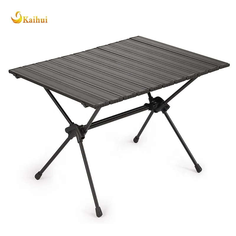 Ultralight Camping Table, Height Adjustable Aluminum Roll Up Table with Carry Bag, Portable Backpacking Camp Table for Hiking Pi